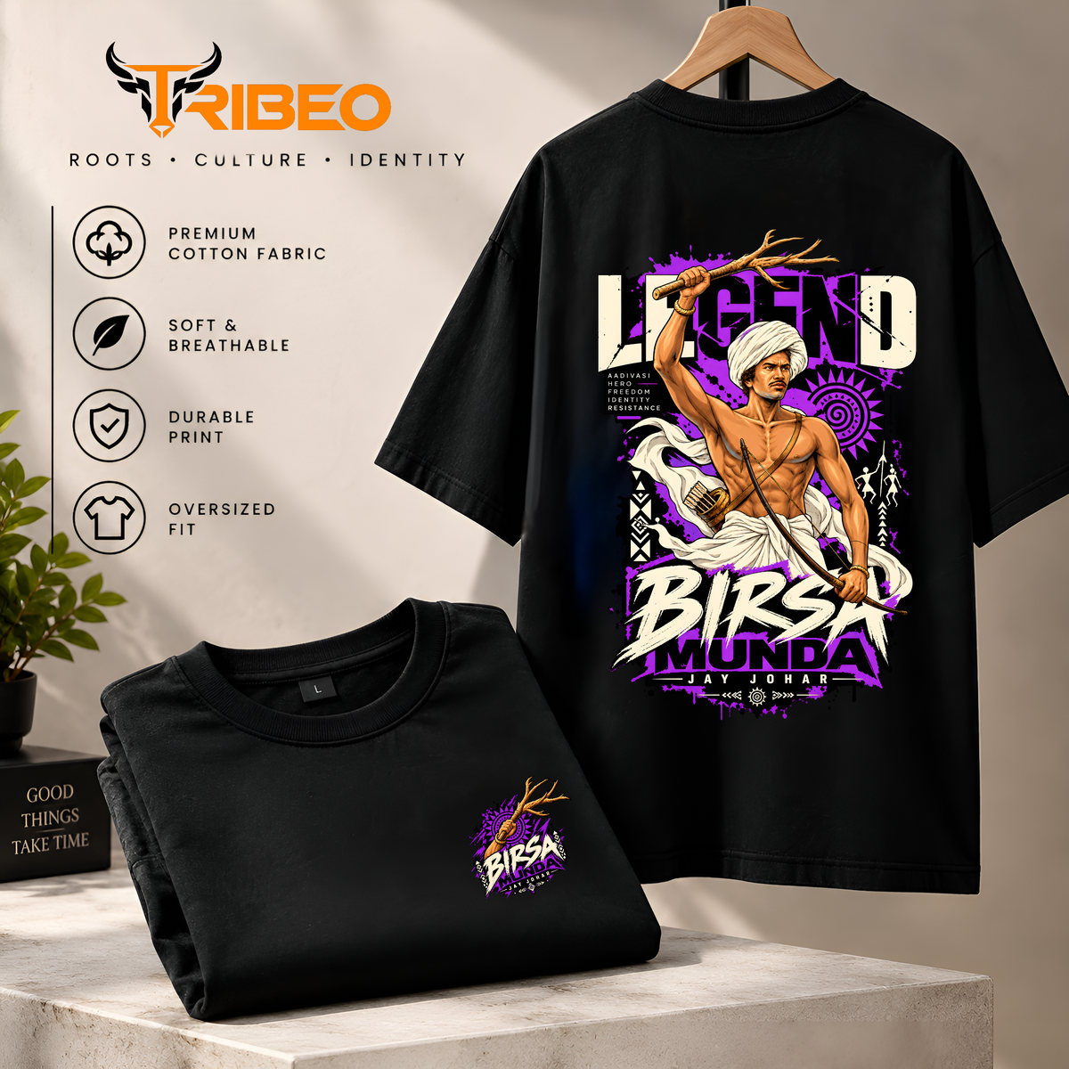 Birsa Munda Aadivasi Legend Oversized Classic T-Shirt | Tribeo