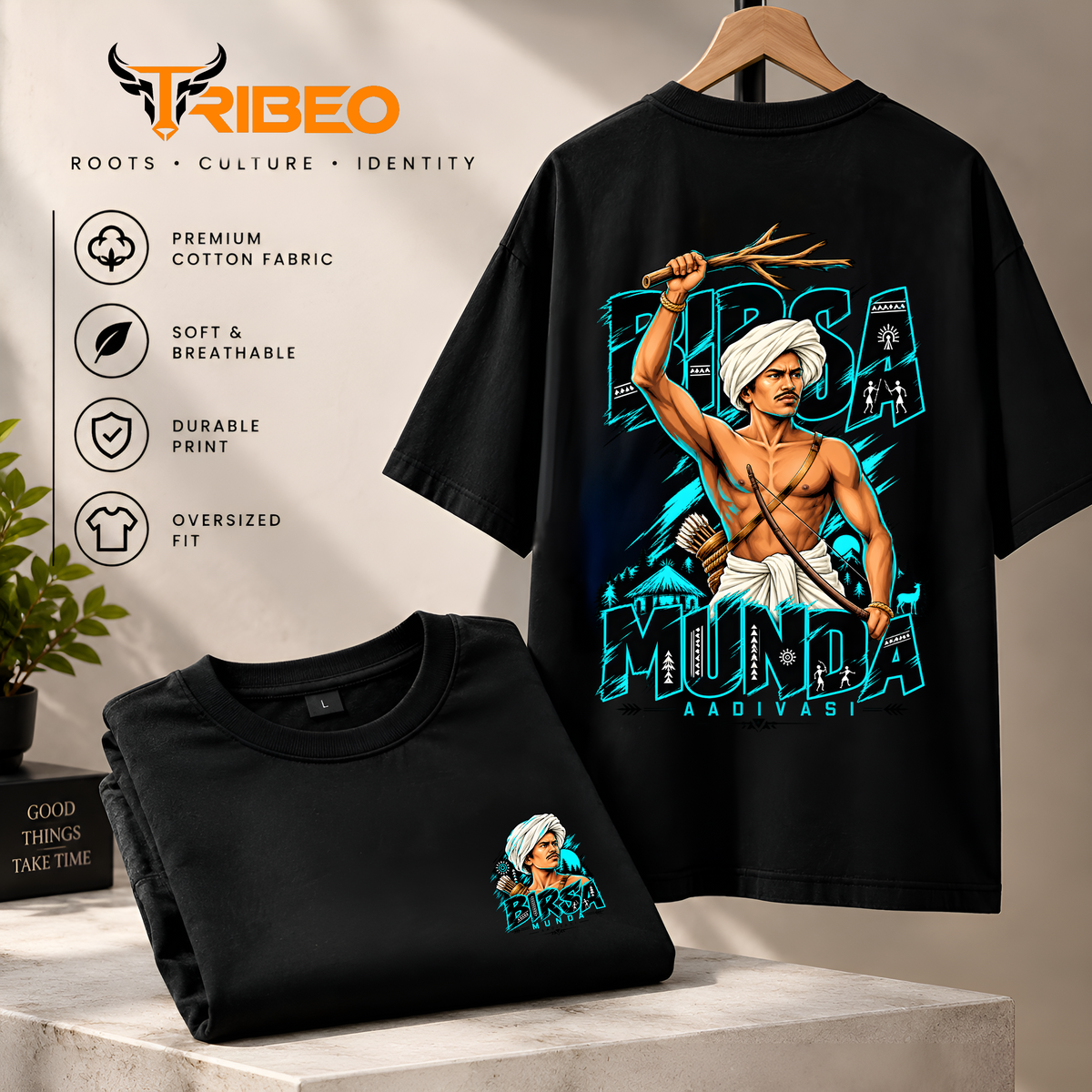 Birsa Munda Adivasi Warrior Oversized Classic T-Shirt | Tribeo