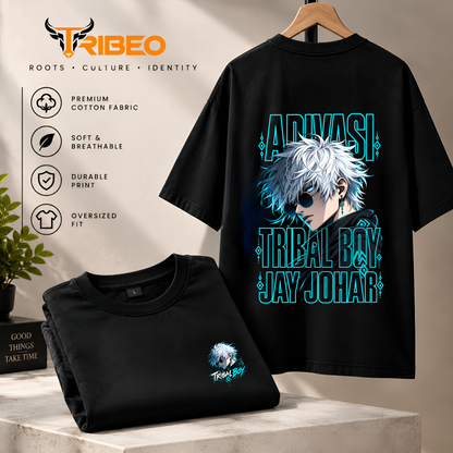 Neon Tribal Boy Anime Oversized Classic T-Shirt | Tribeo